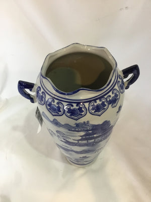 Three Hands Oriental Blue/White Vase