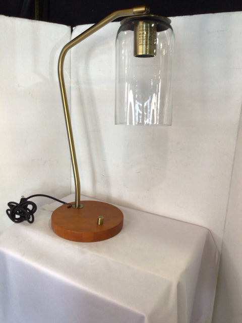 Brown/Gold Wood/Metal Lamp