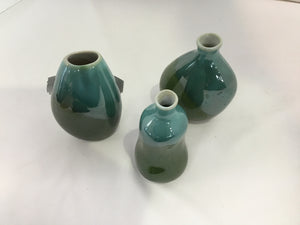Set of 3 Green Vase