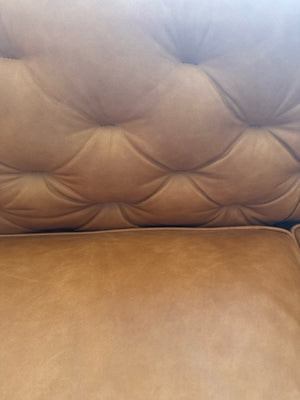 Poly & Bark Modern Leather Tufted Cognac Sofa/Couch 8DLGPXG2