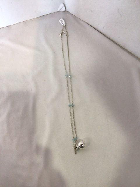 Silver/Blue Beaded Necklace