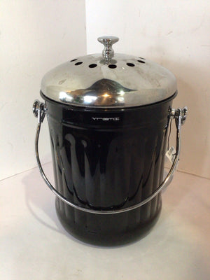 Black/Silver Metal Compost Bucket