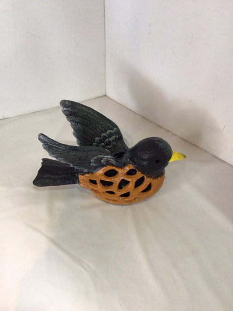 Orange/Black Iron Bird Garden Access.