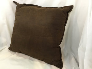 Brown Faux Leather Pillow