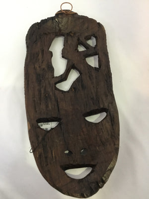 African Brown Wood Tribal Mask