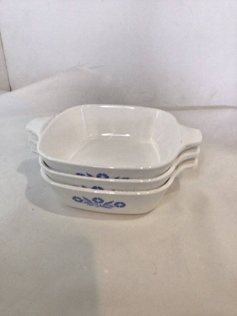 Corningware White/Blue Floral Set of 3 Baking Dish