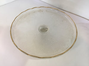 Vintage Clear/Gold Glass Cake Plate/Stand