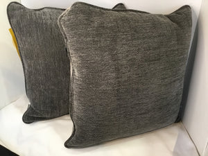 Pair Gray/Tan Stripe Pillow Set