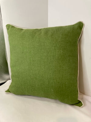 Threshold Pillow Green/White Tweed Polyester Piping Holiday Item