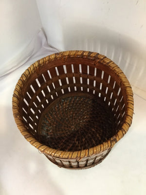 Vintage Bamboo Bucket Basket