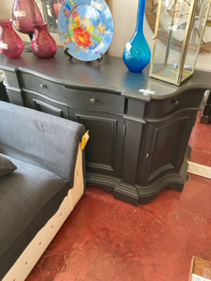 Wood 4 Door 4 Drawer Black Buffet/Sideboard