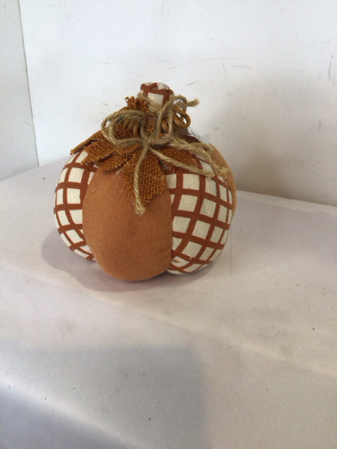 Fall Brown/White Fabric Polyester Pumpkin Holiday Item