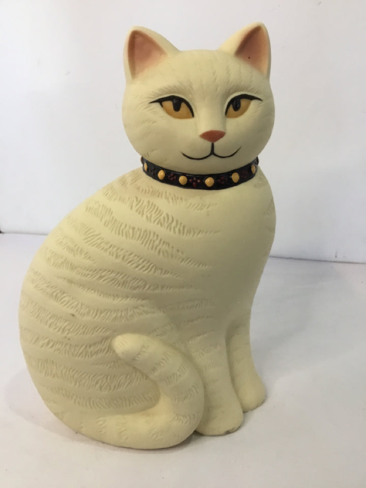 Cream Ceramic Cat Statue