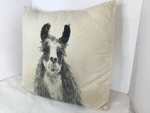 Rustic Cream/Black Canvas Animal Pillow