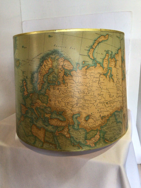 Map Drum Lamp Shade