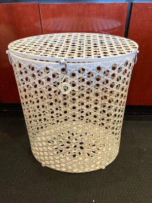 White Metal Laundry Basket
