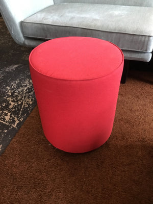 Knoll Commercial Red Poly Blend Cylinder FootStool/Ottoman
