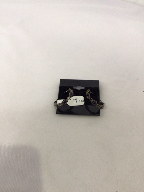 Black Hoops Earrings