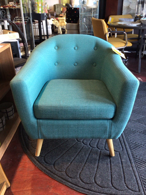 Tweed Arm Teal Chair