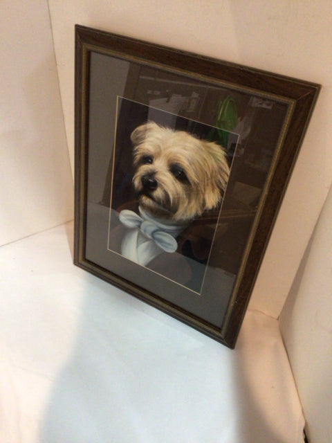 Whimsical Brown/White Terrier Dog Framed Art