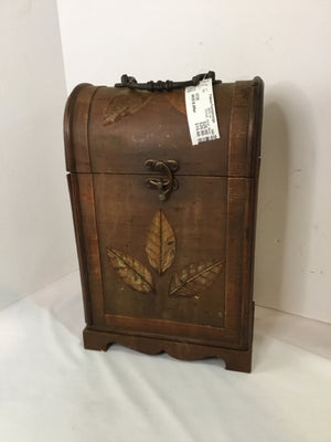 Storage Metal Wine Lidded Brown Box