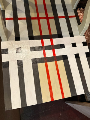 Custom designed Wood Painted End/Side Tan/Black Table