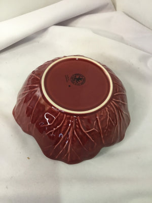 Bordallo Pinheiro Red Ceramic Cabbage Bowl