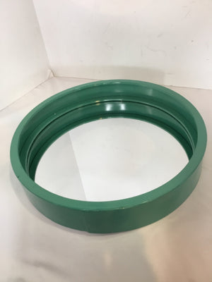 Round Teal Metal Mirrored Tray
