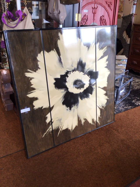 Bombay Co. Black/White Flower Framed Art