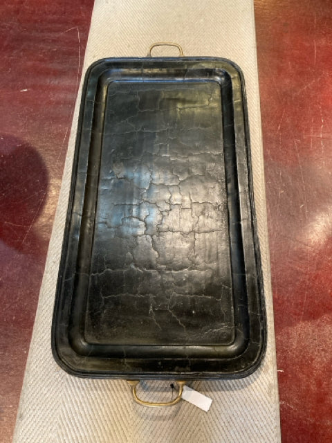 Vintage Black Metal Oversized Tray
