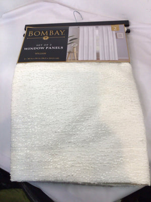 Bombay Co. Pair Cream Draperies/Curtains