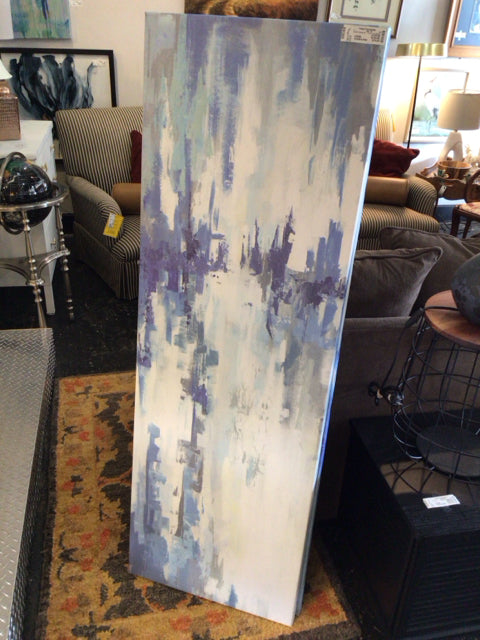 Parvez Taj Modern Gray/blue Stretch Canvas Art