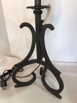 Black/Tan Wrought Iron Lamp