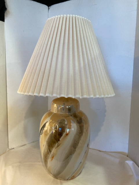 Mid Century Gold/Tan Glass Lamp