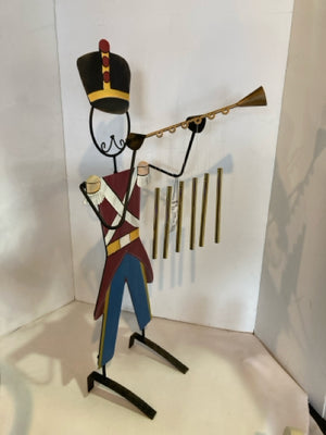 Christmas Red/Blue Metal Windchime Soldier Holiday Item
