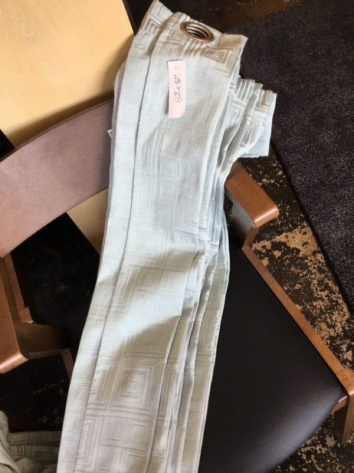 Pair Teal Grommet Draperies/Curtains
