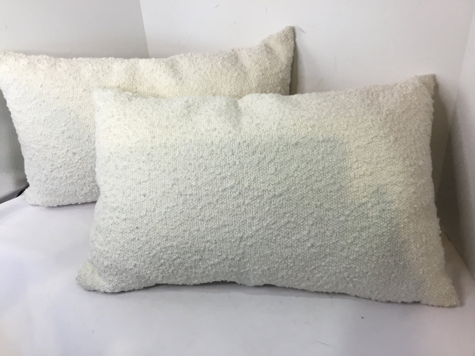 Pair Cream Boucle Rectangle Pillow Set