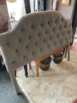 Headboard Upholstered Queen Gray Bed