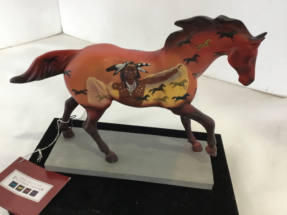 Multi-Color Horse w/Box Figurine