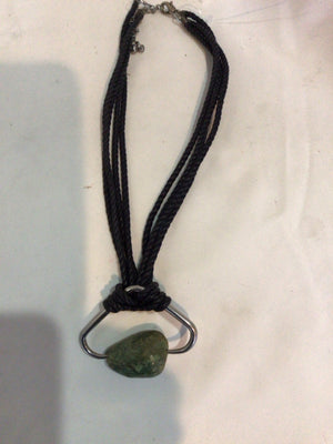 Rope Black/Green Stone Necklace