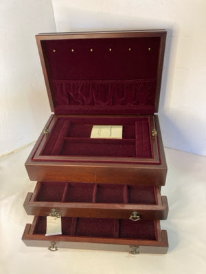 Reed & Barton Vintage Brown Wood Jewelry Box