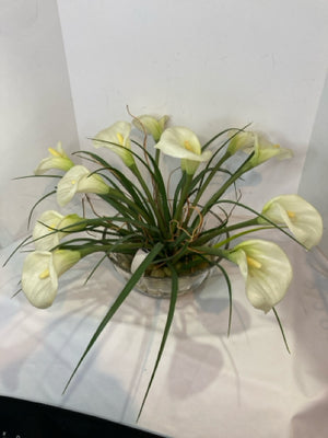 White/Green Calla Lillies Faux Flowers