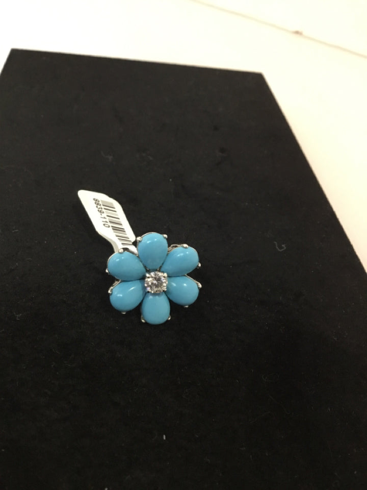 Blue Rhinestone Ring