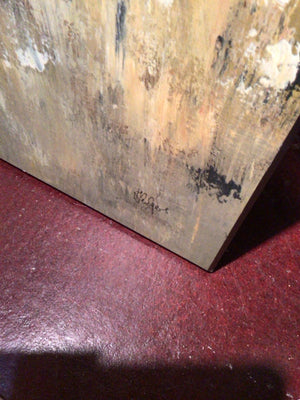 Signed Green/Brown Canvas Woman Stretch Canvas Art
