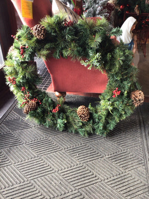 Wreath Green Pine Holiday Item