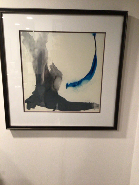 Gray/blue Abstract Framed Art