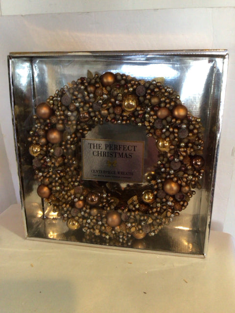 Christmas Brown/Gold Wreath Centerpiece Holiday Item