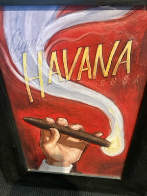 Signed Red/Brown Cigar Framed Art