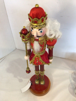 Christmas Red/Gold Wood Nutcracker Holiday Item