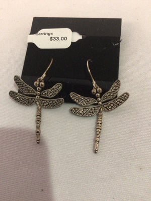 Silver Dragonfly Earrings